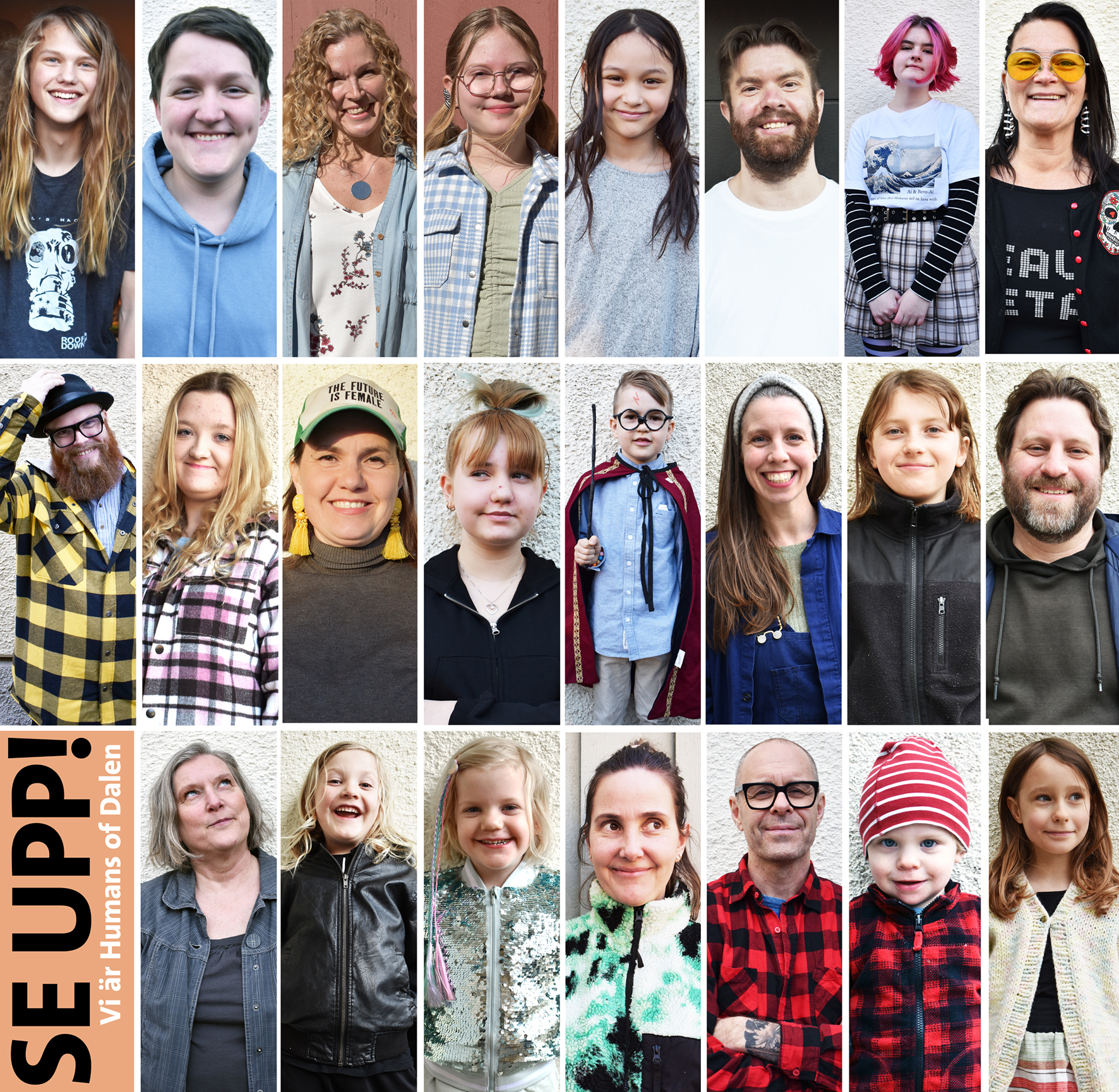 Fasadutställning Se upp! Vi är Humans of Dalen, 2022