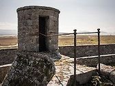 The old railings on the East turret.  One upright had rusted away in the ground and collapsed on touch