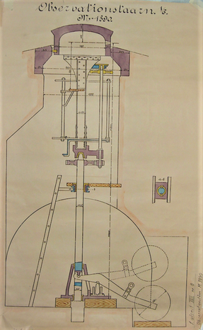 Garderhøjfortet. Panserobservationstårn M1890. Rigsarkivet.