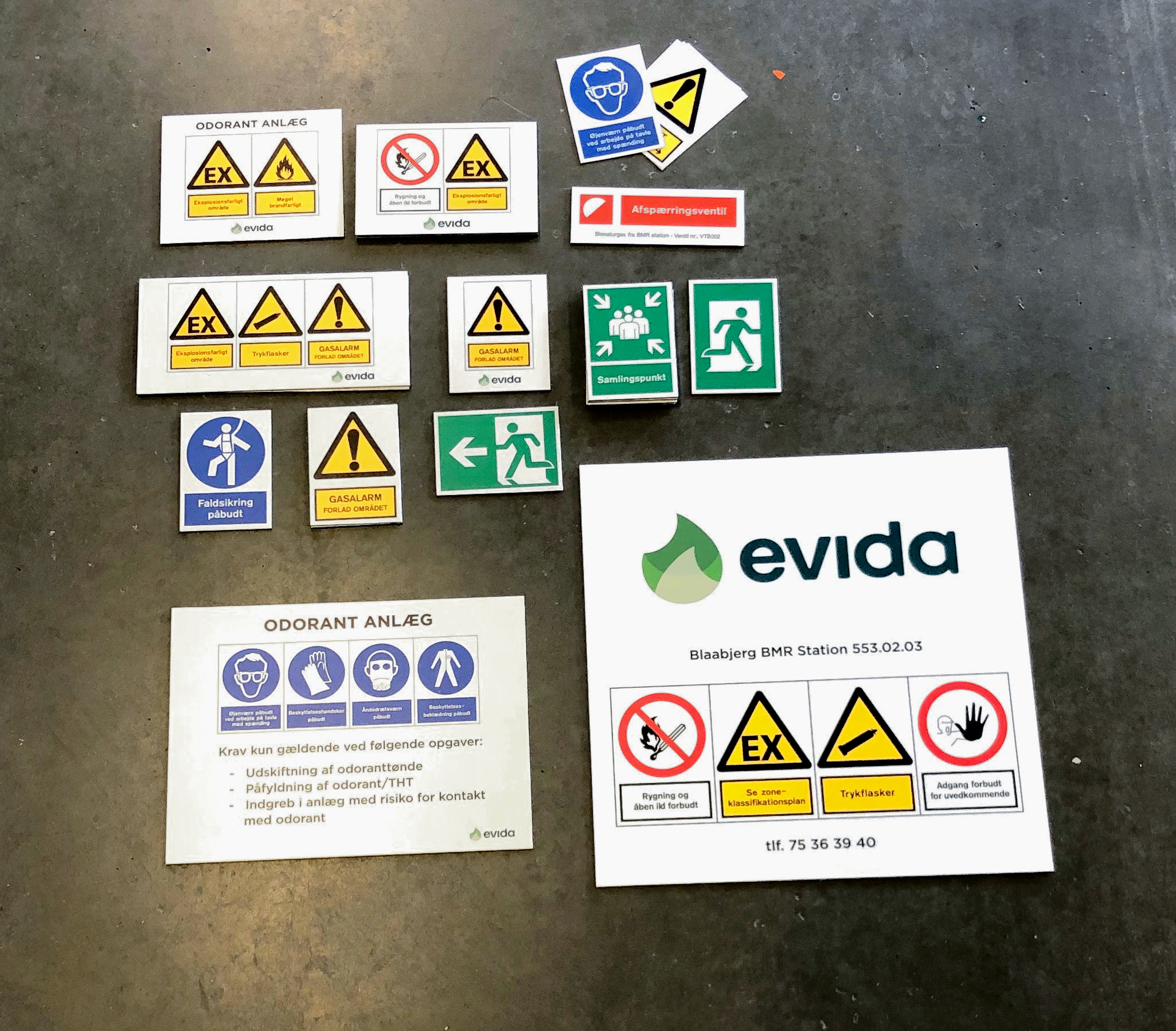Advarselsskilte i alluminium evida
