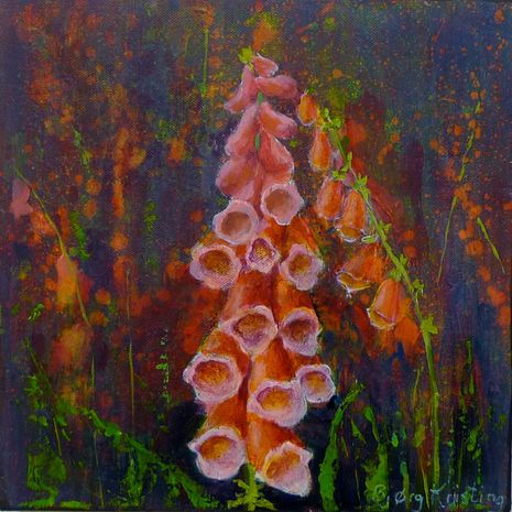 Bjørg Kristing - Revebjeller - akryl - 30x30 - 750,-