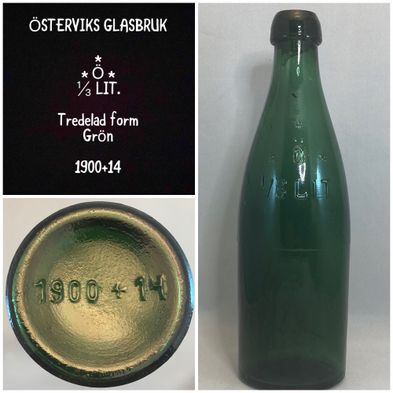 Österviks-glasbruk-1900-14-grön-halvflaska-knoppöl-knoppflaska-knoppöl