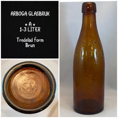 Arboga LITER gammal Knoppflaska knoppölflaska ölflaska