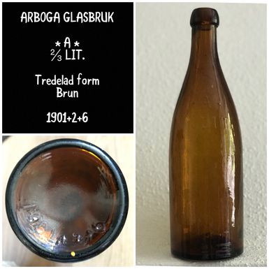 Arboga glasbruk 1901 2 6 knoppöl knoppflaska knoppölflaska