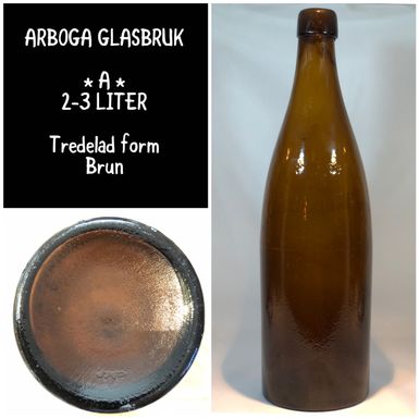 Arboga glasbruk LITER helflaska knoppöl knoppflaska knoppölflaska 