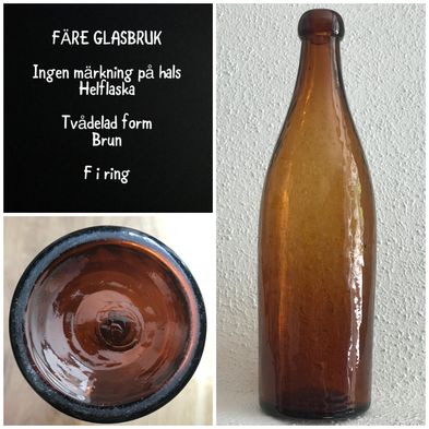 Knoppflaska Ingen märkning på halsen Helflaska Ⓕ