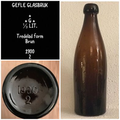 Gefle-glasbruk-knoppöl-knoppflaska-koppölsflaska-knoppölflaska