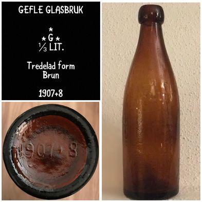 Gefle-glasbruk-knoppöl-knoppflaska-koppölsflaska-knoppölflaska