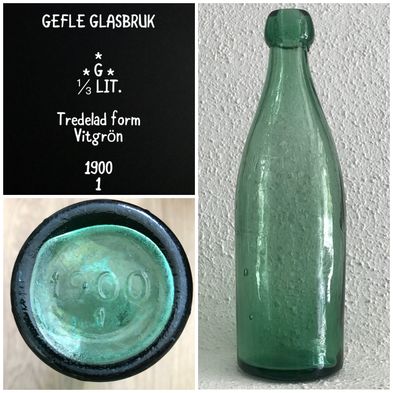 Gefle-glasbruk-knoppöl-knoppflaska-koppölsflaska-knoppölflaska