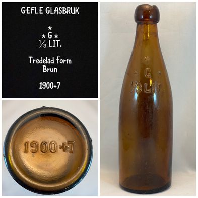 Gefle-glasbruk-knoppöl-knoppflaska-koppölsflaska-knoppölflaska