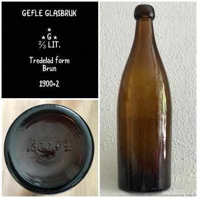 Gefle-glasbruk-knoppöl-knoppflaska-koppölsflaska-knoppölflaska