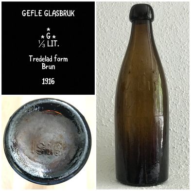 Gefle-glasbruk-knoppöl-knoppflaska-koppölsflaska-knoppölflaska
