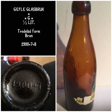 Gefle-glasbruk-knoppöl-knoppflaska-koppölsflaska-knoppölflaska