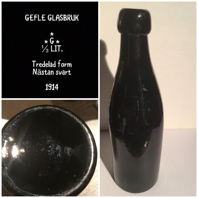 Gefle-glasbruk-knoppöl-knoppflaska-koppölsflaska-knoppölflaska
