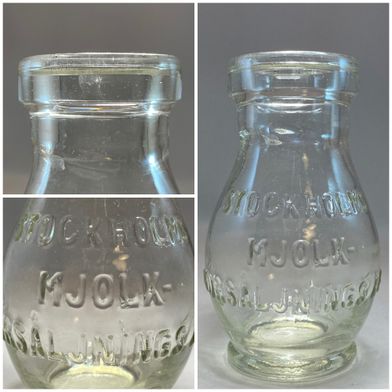 Stockholms-mjölkförsäljnings-aktie-bolag-gräddflaska-reliefflaska-meje