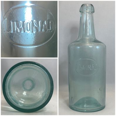 limonad-gammal-flaska-vit-läskflaska-textflaska-relief