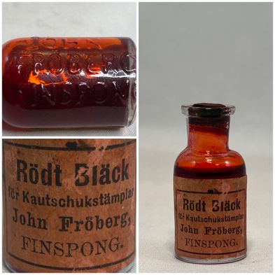 john-fröberg-finspong-rödt-bläck-flaska-liten-textflaska
