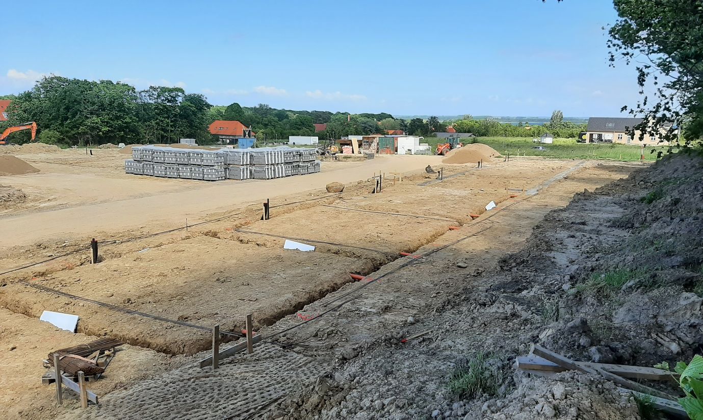 Der er gravet ud til fundament