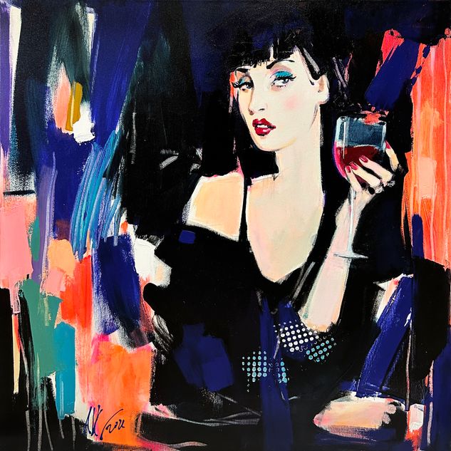 WOMAN WITH WINE GLASS