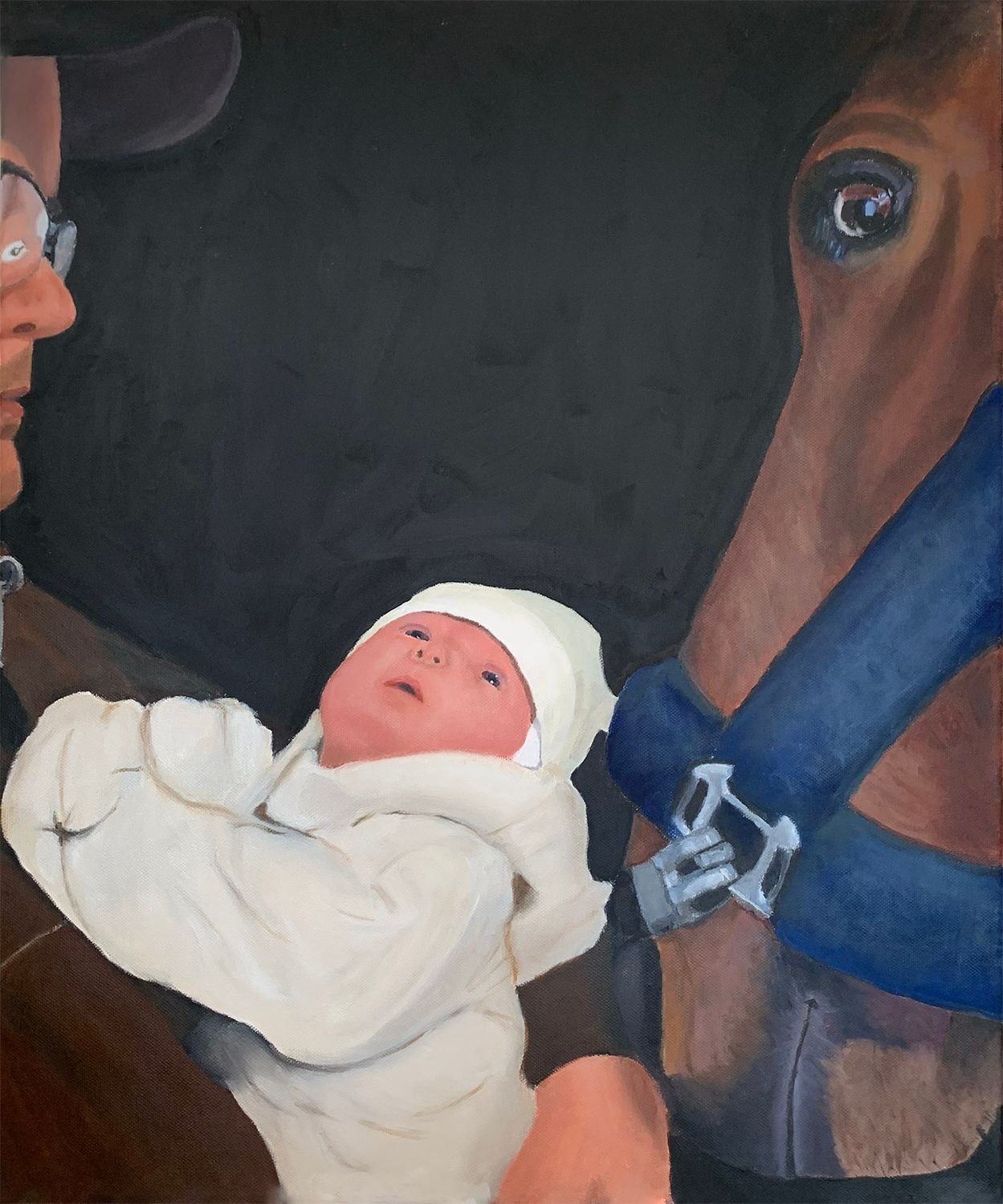 Baby och häst
