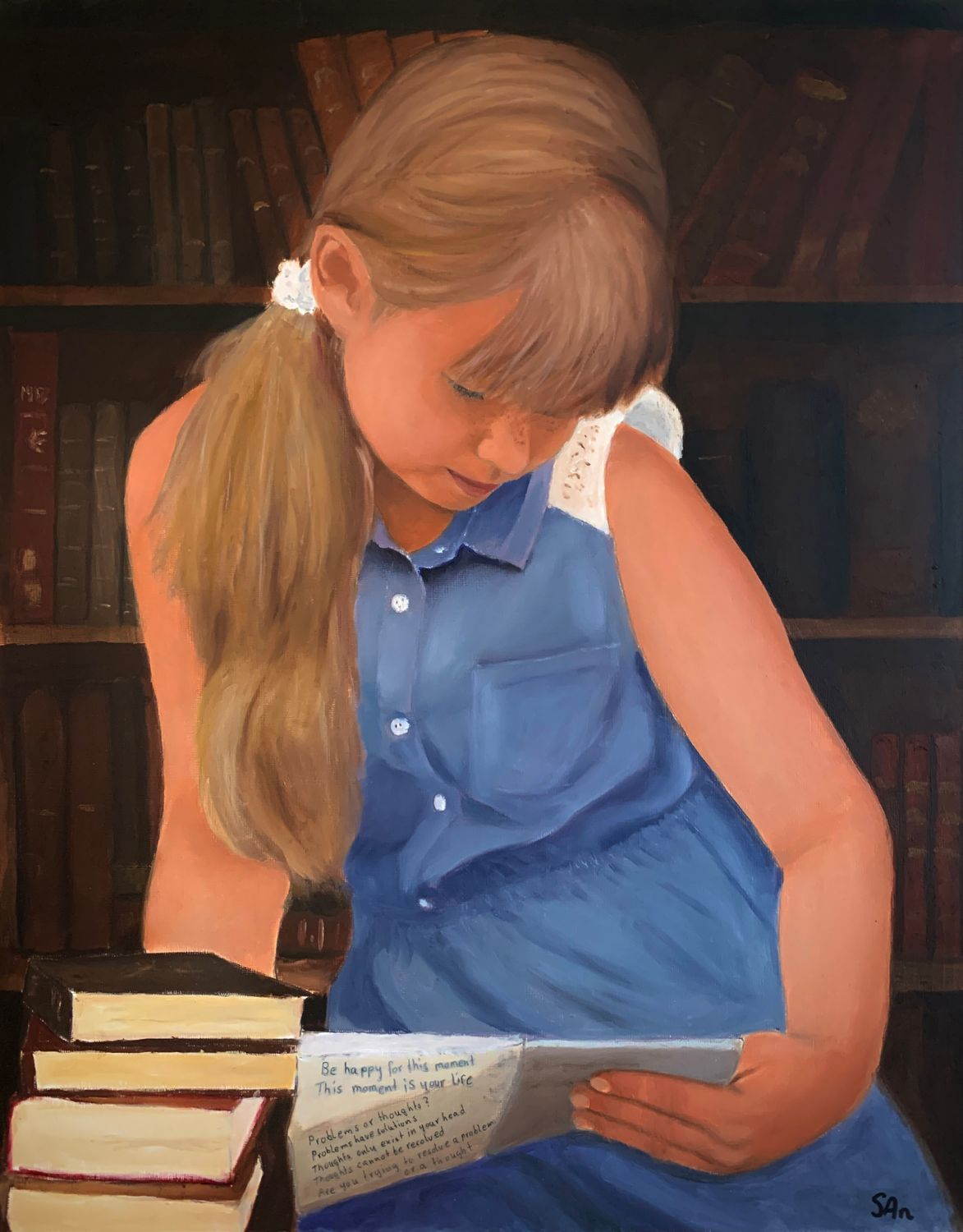 The girl in the library