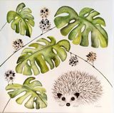 Pindsvin og monstera