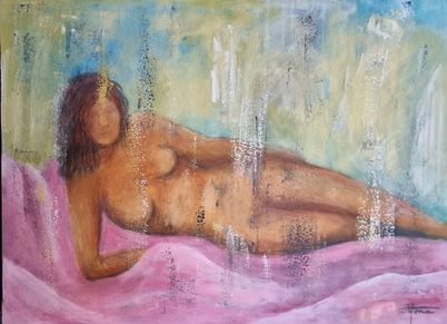 Bathing girl 60x80 i ramme