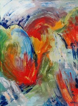 Koral 80x60 i sølvramme
