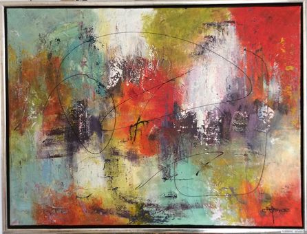kimbre 60x80 i sølvramme - solgt