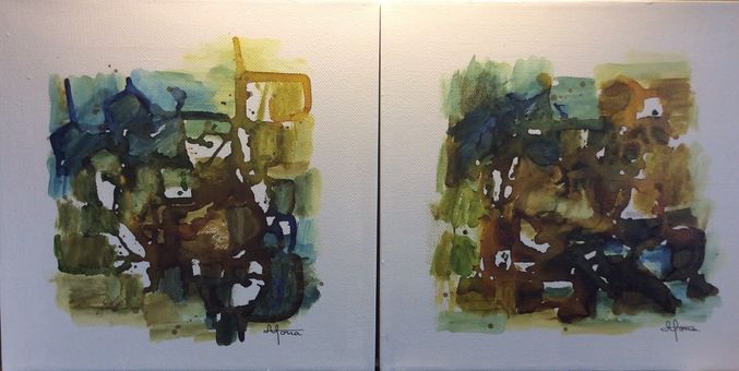 1+2 30x30 cm På lærred a kr 800,-