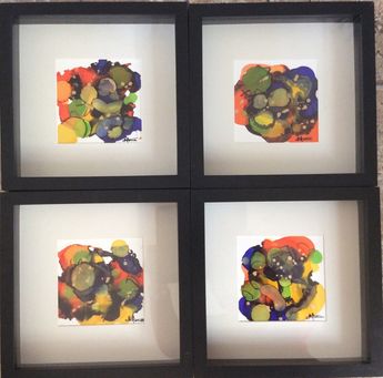 4 stk Va 25x25 cm med guld
