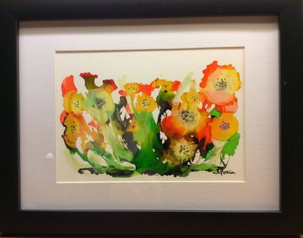 Blomster 25x25 cm - Solgt