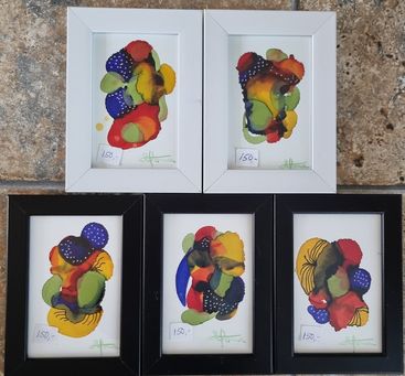 alkohol ink 5 stk 14x19 cm