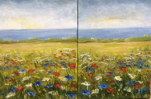 2 stk 24x18 cm i sølvramme