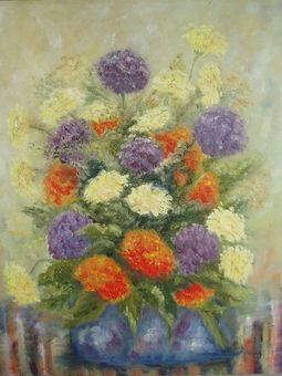 Buket gul og orange 50x40 cm