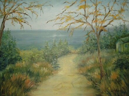 landskab efterår 50x60 cm - solgt