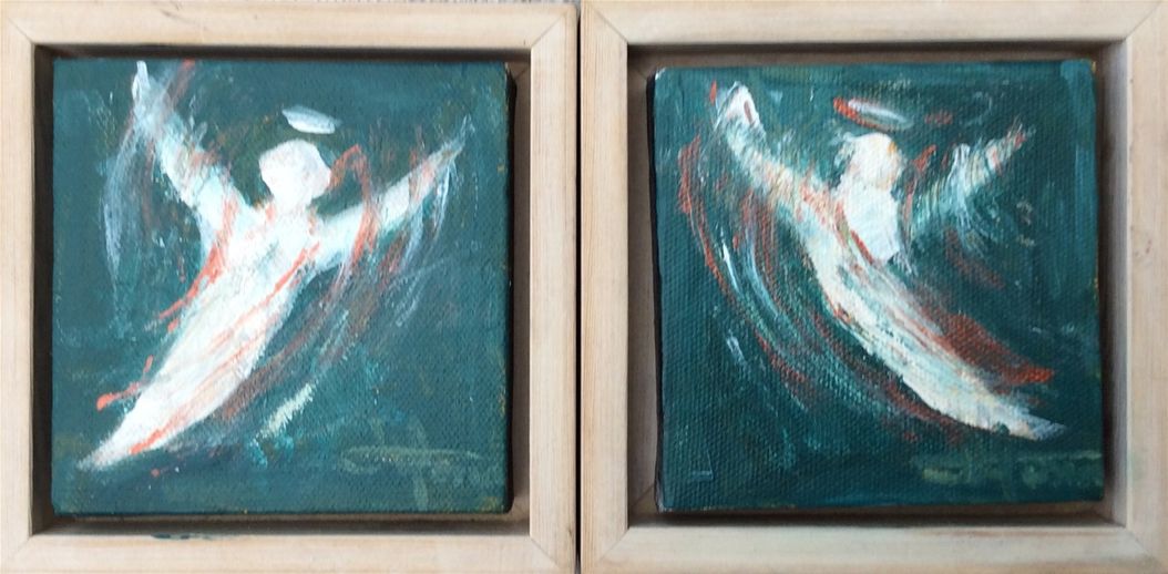 2 stk 10x10 cm i trærammer
