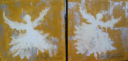 2 stk engle okker a 10x10 cm