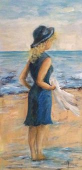 Pigen ved vandet 25x50 - solgt