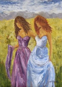 2 Girls from Austria 80x60 i sølvramme