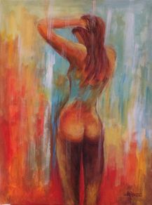 Pigen i badet 80x60 Solgt