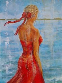 The red ribbon 80x60 i ramme