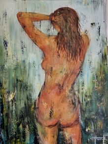 girl  in the evening 80x60  solgt