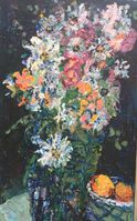 2021-07-23 Blomstermaleri med to frugter