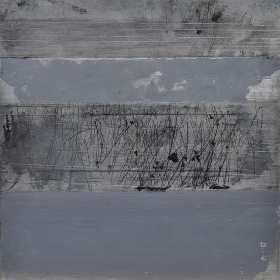 Ken Denning: Uden titel, olie på zinkplade, 30 x 30 cm
