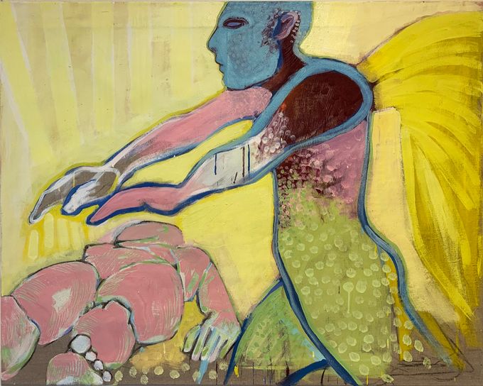“Miraklet”, 2021, ægtempera på lærred, 80 x 100 cm. - Pris: 12.000 kr.