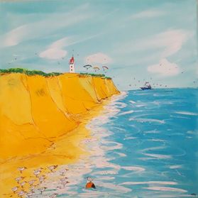 326. Lønstrup måger på stranden