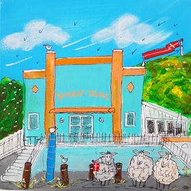 434. Biograf og får