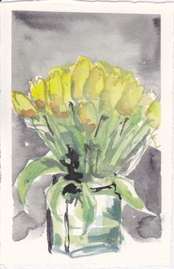 Lille blomsterakvarel