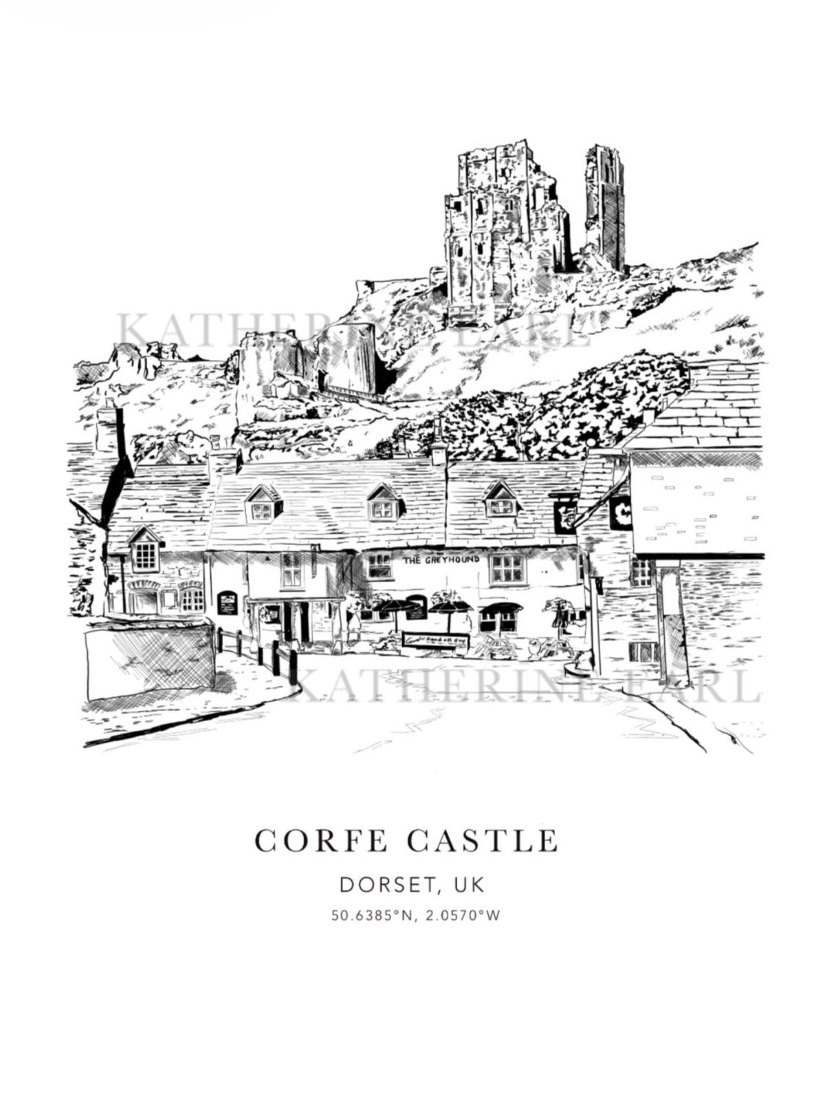 Corfe Castle B&W
